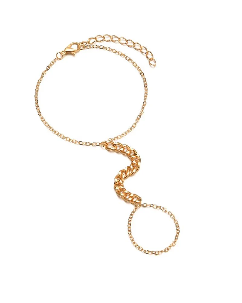 Bold Chain Handlet Ring Cum Bracelet - Image 3
