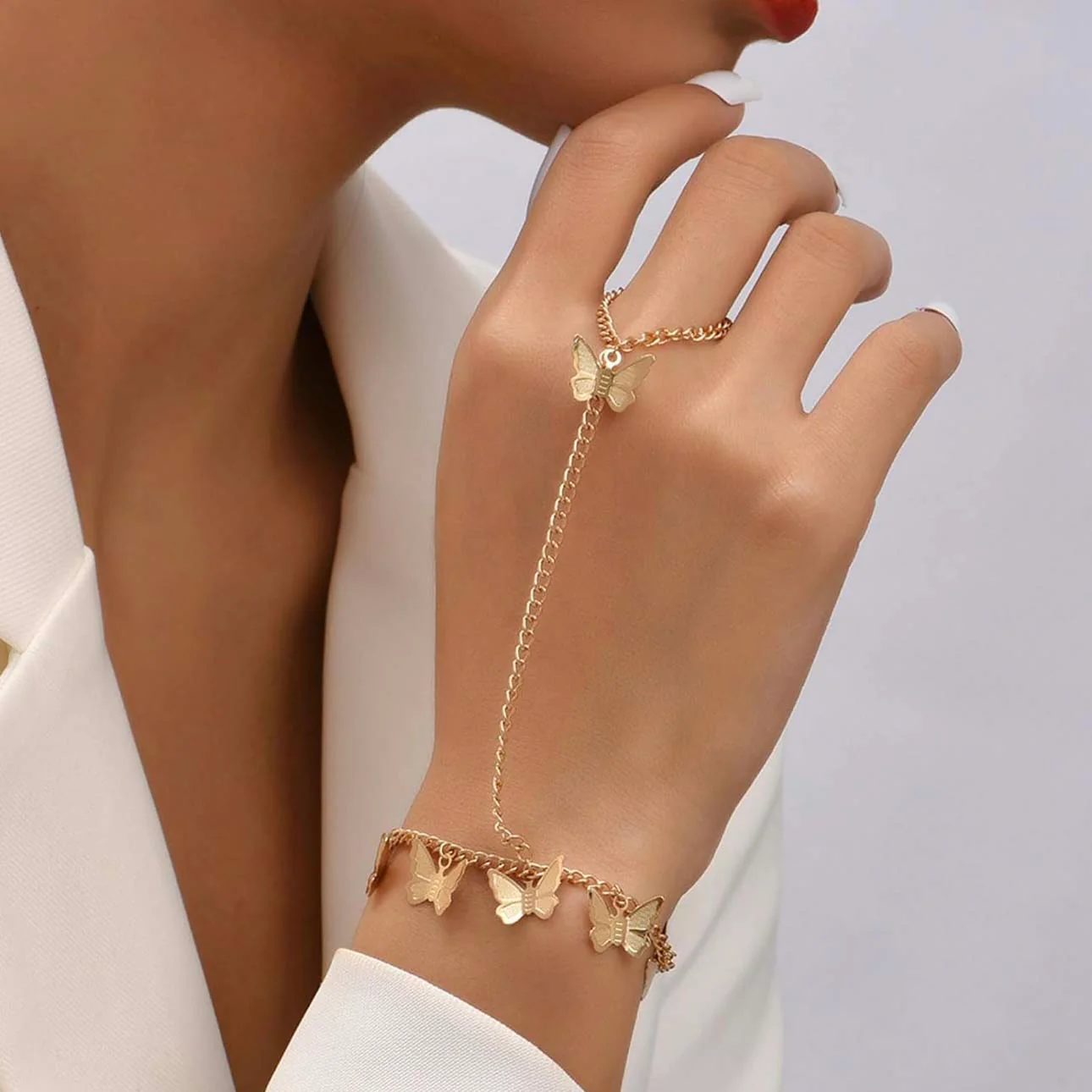 Butterflies Ring Cum Bracelet - Image 6