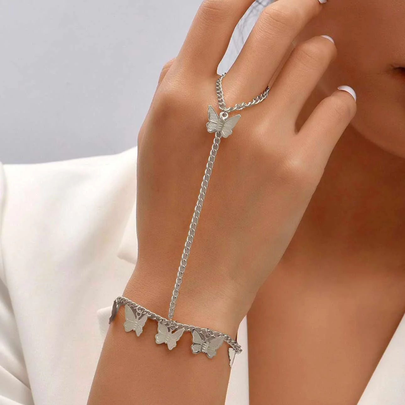 Butterflies Ring Cum Bracelet - Image 8